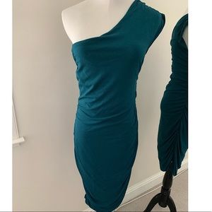 One shoulder dress with ruching